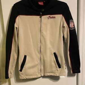 Indian Motorcycle Black and Cream Zip-Up jacket